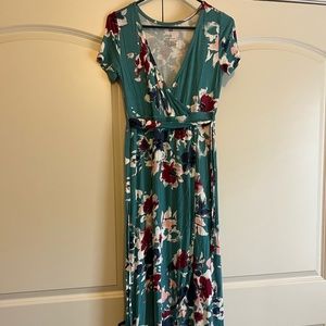 SO XS high low blue floral dress